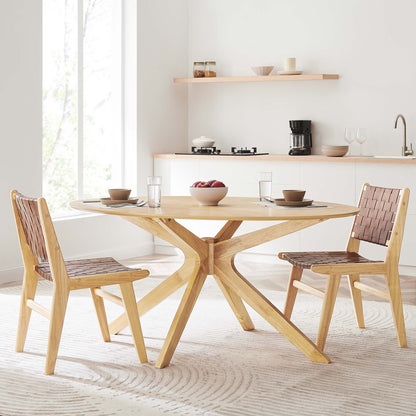 Crossroads 63" Oval Wood Dining Table by Furniture For America