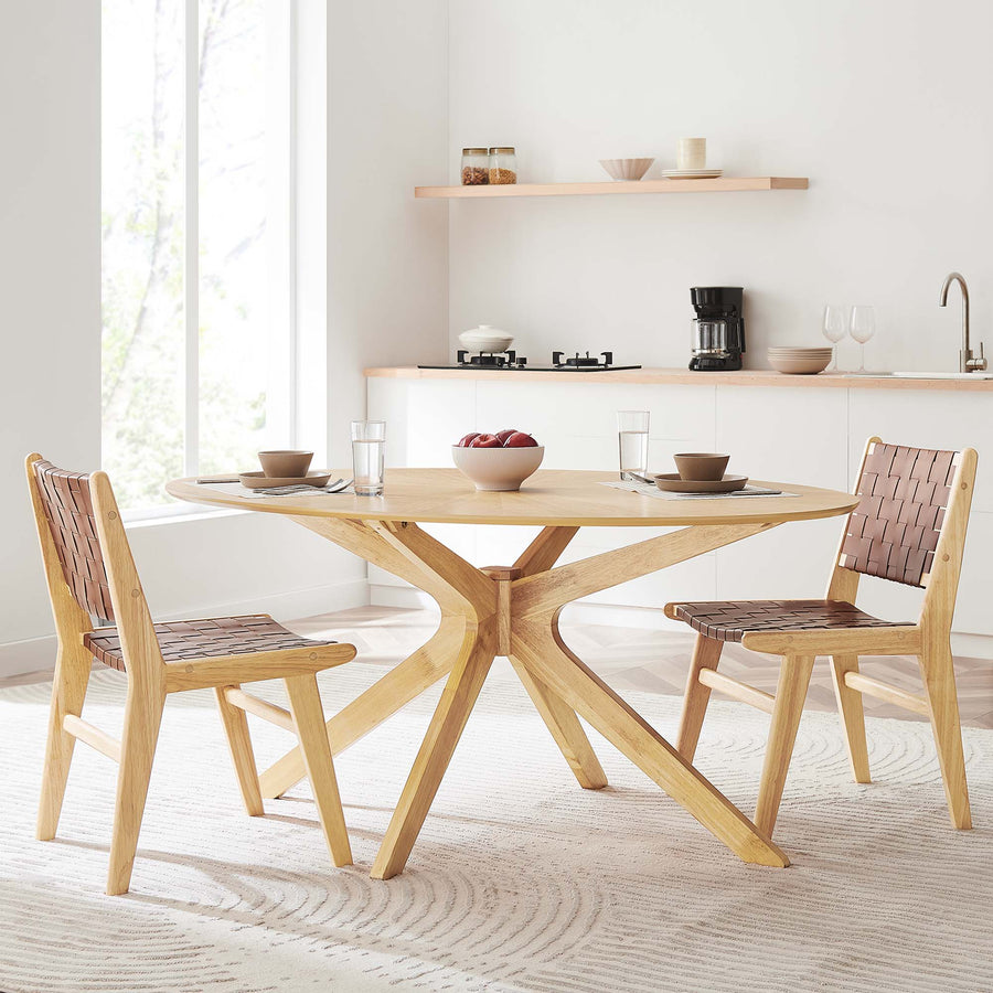 Vela 63" Oval Wood Dining Table in Oak