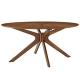 Vela 63" Oval Wood Dining Table in Walnut