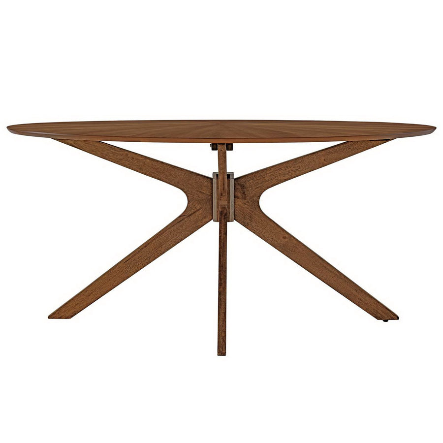 Vela 63" Oval Wood Dining Table in Walnut