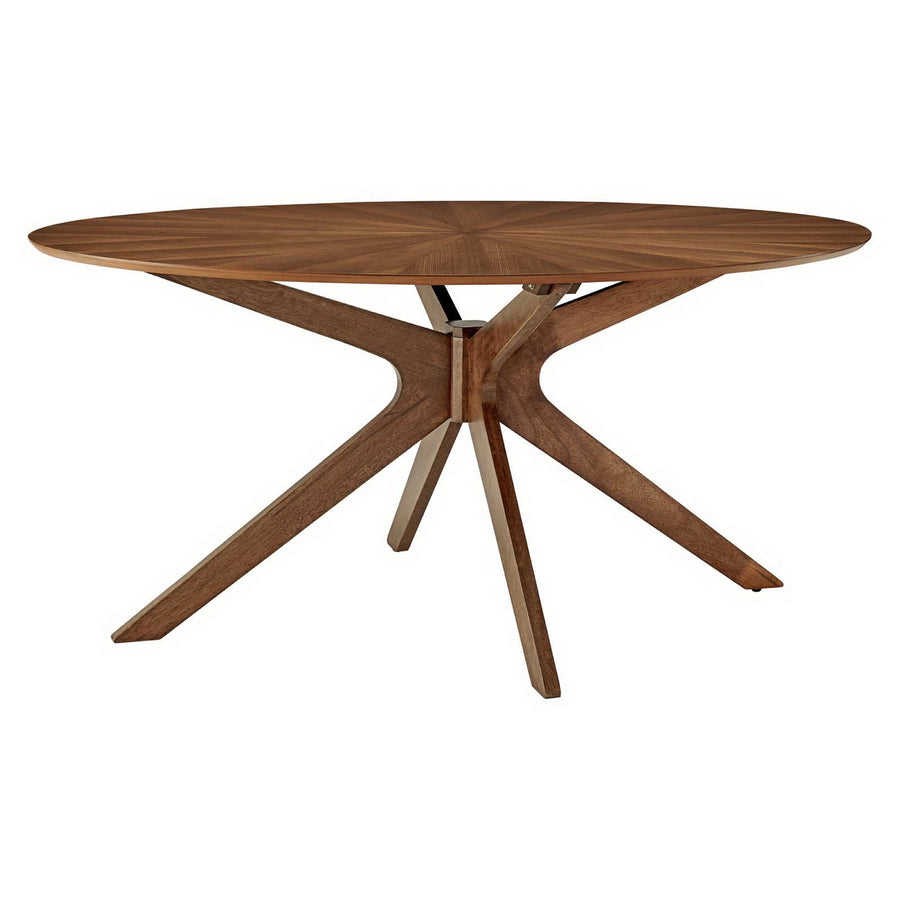 Vela 63" Oval Wood Dining Table in Walnut