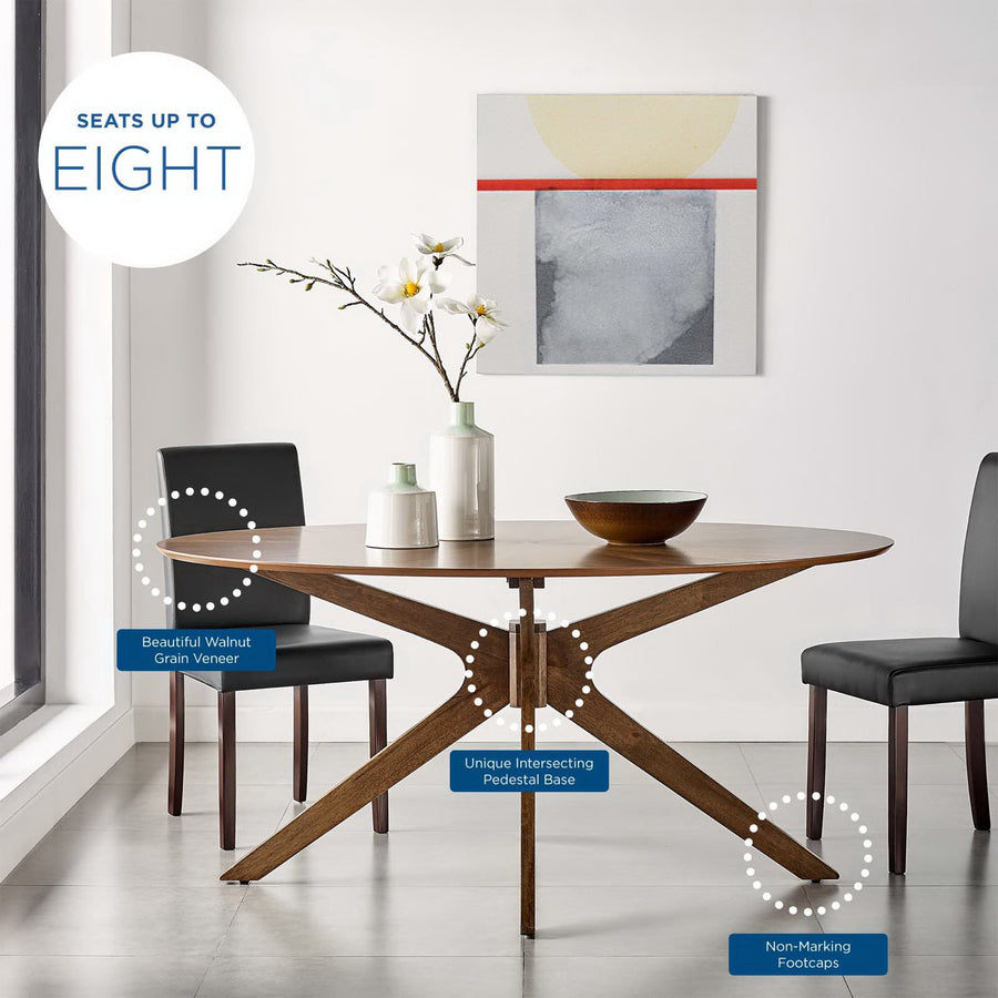 Vela 63" Oval Wood Dining Table in Walnut