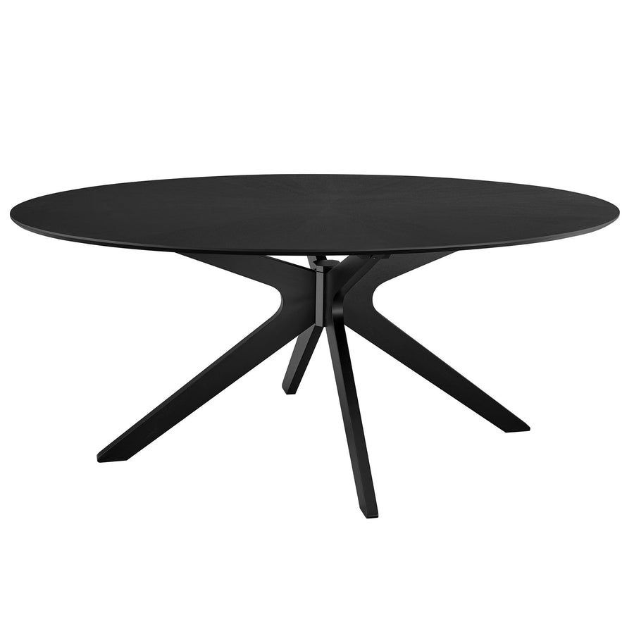 Vela 71" Oval Wood Dining Table in Black