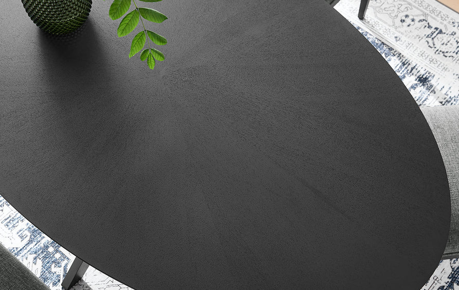 Vela 71" Oval Wood Dining Table in Black