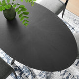 Vela 71" Oval Wood Dining Table in Black