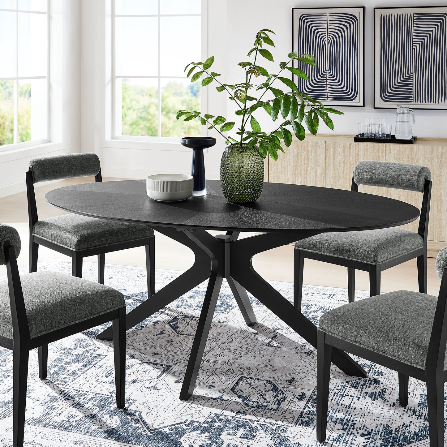 Crossroads 71" Oval Wood Dining Table by Furniture For America