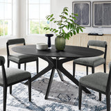 Vela 71" Oval Wood Dining Table in Black