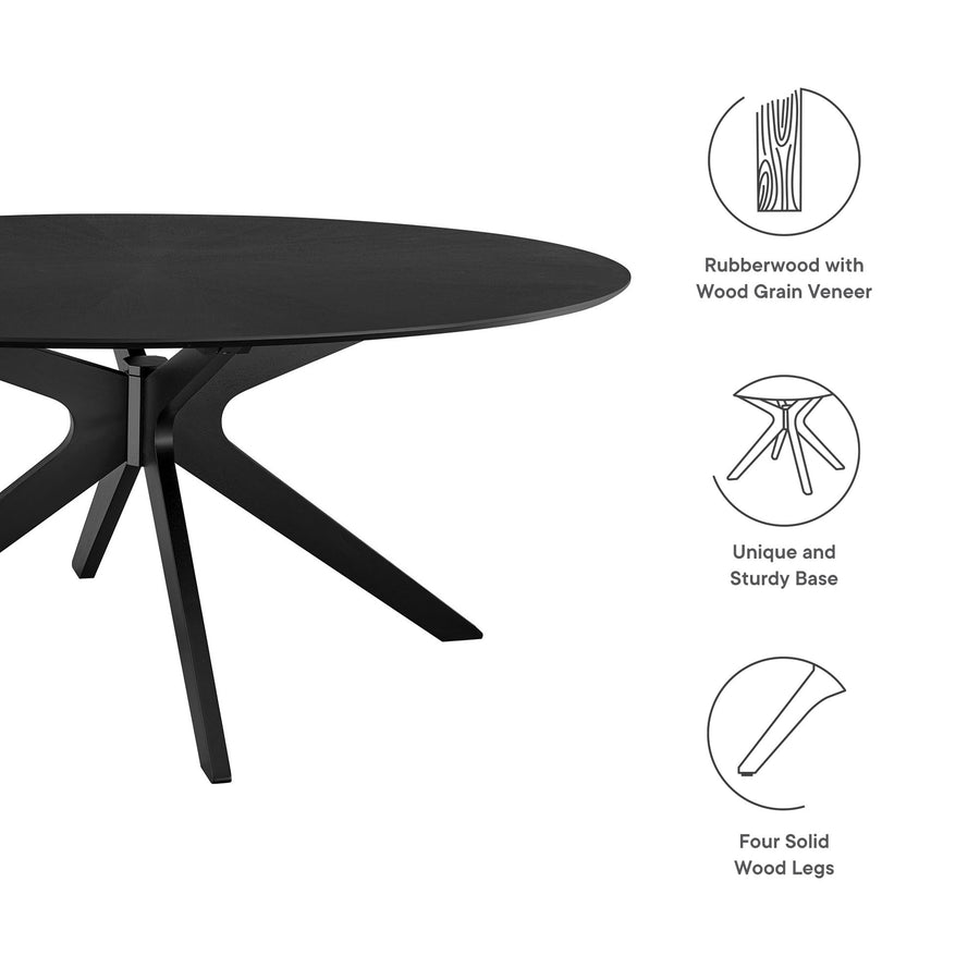 Vela 71" Oval Wood Dining Table in Black