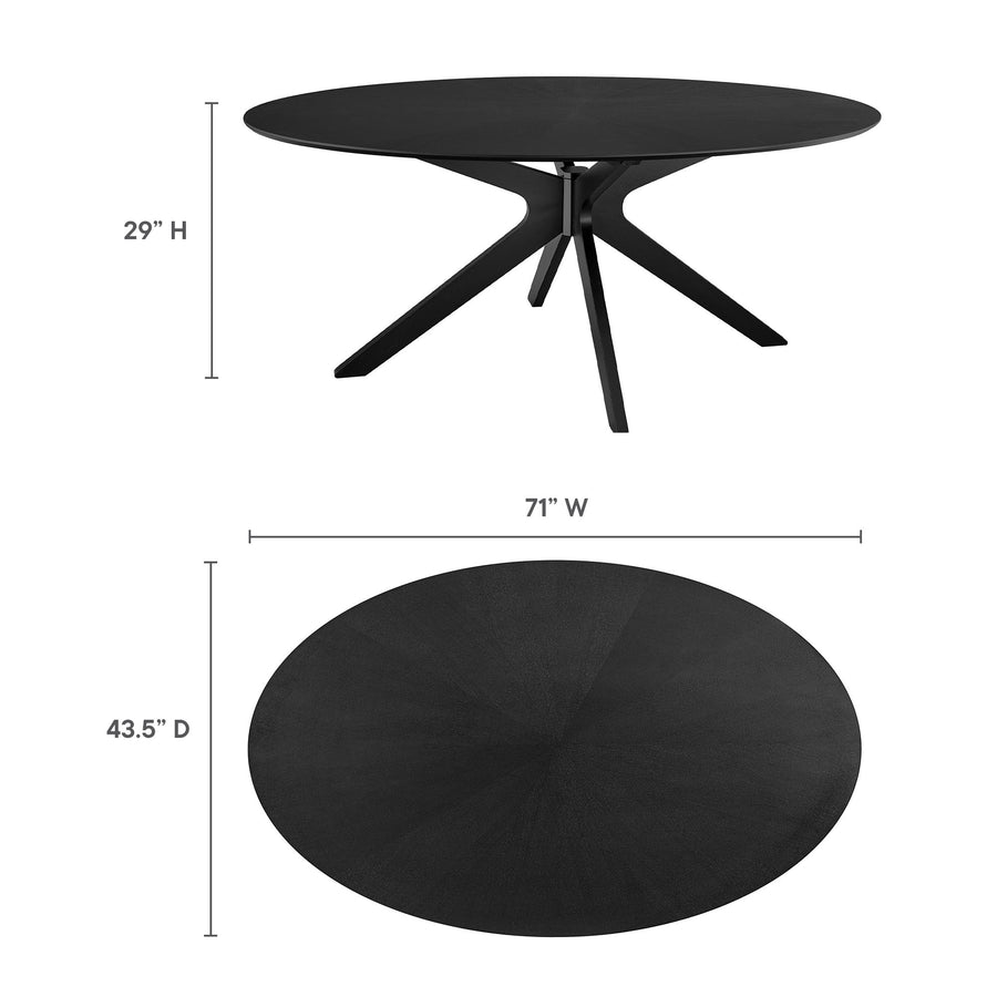 Vela 71" Oval Wood Dining Table in Black