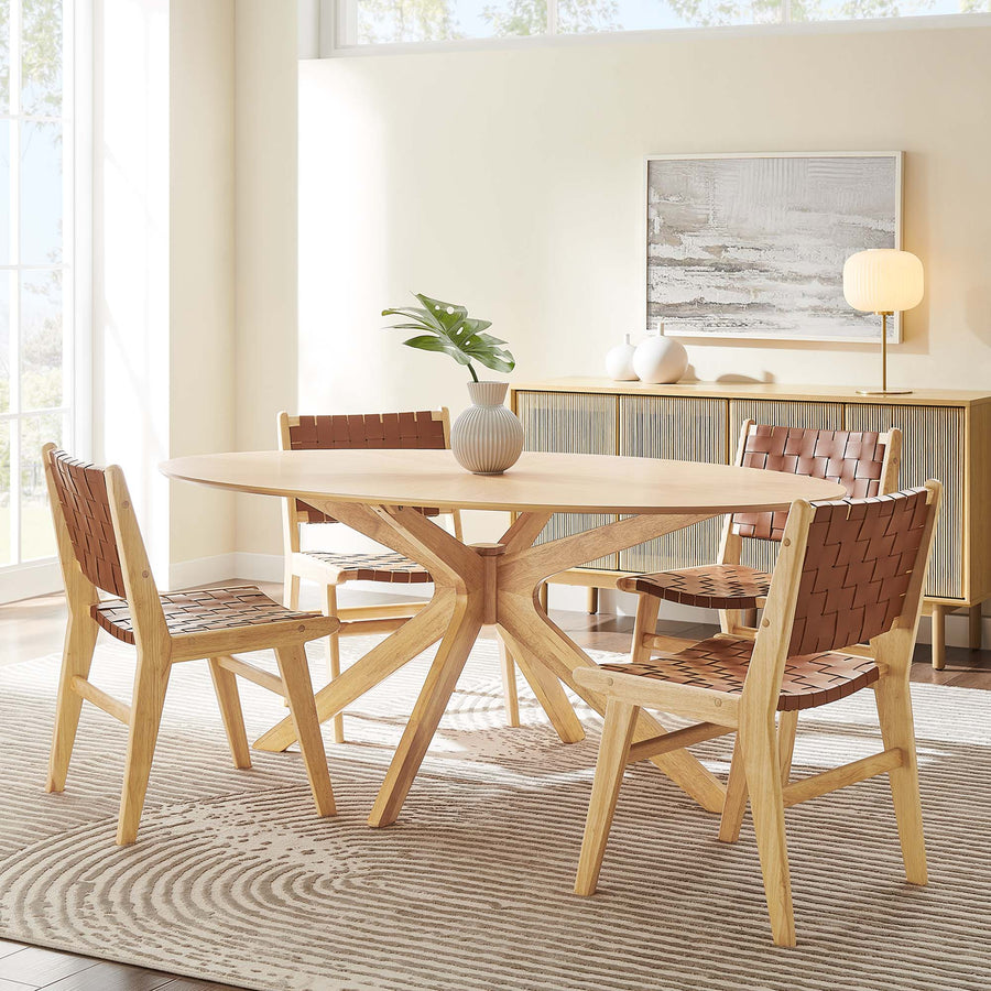 Vela 71" Oval Wood Dining Table in Oak