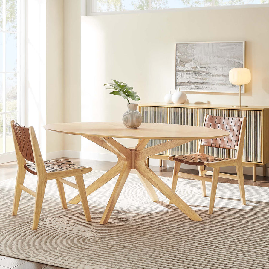 Vela 71" Oval Wood Dining Table in Oak