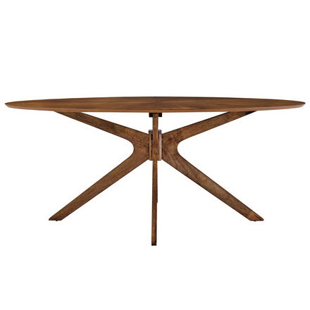 Crossroads 71" Oval Wood Dining Table in Walnut
