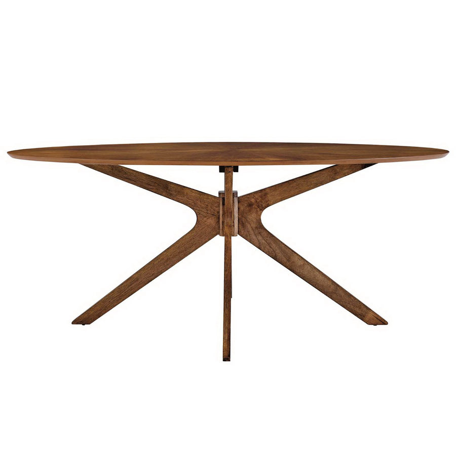 Vela 71" Oval Wood Dining Table in Walnut