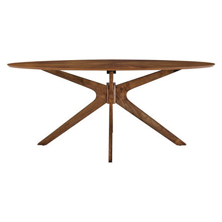 Crossroads 71" Oval Wood Dining Table in Walnut
