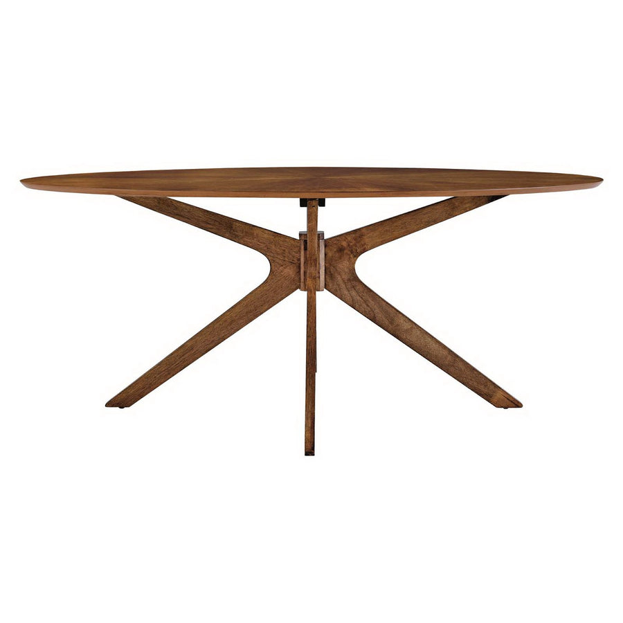 Vela 71" Oval Wood Dining Table in Walnut