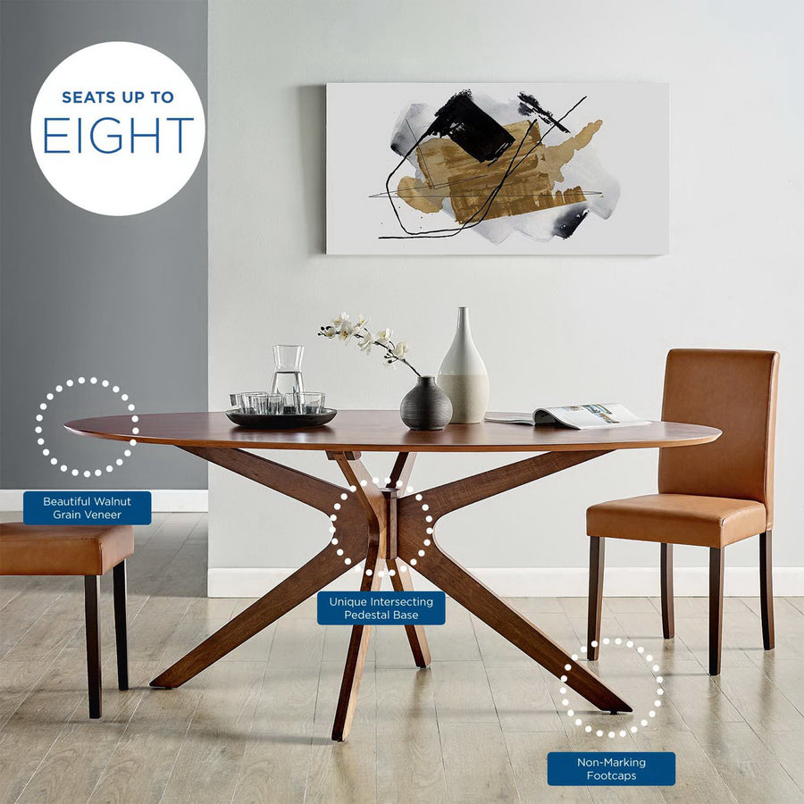 Vela 71" Oval Wood Dining Table in Walnut