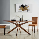 Vela 71" Oval Wood Dining Table in Walnut