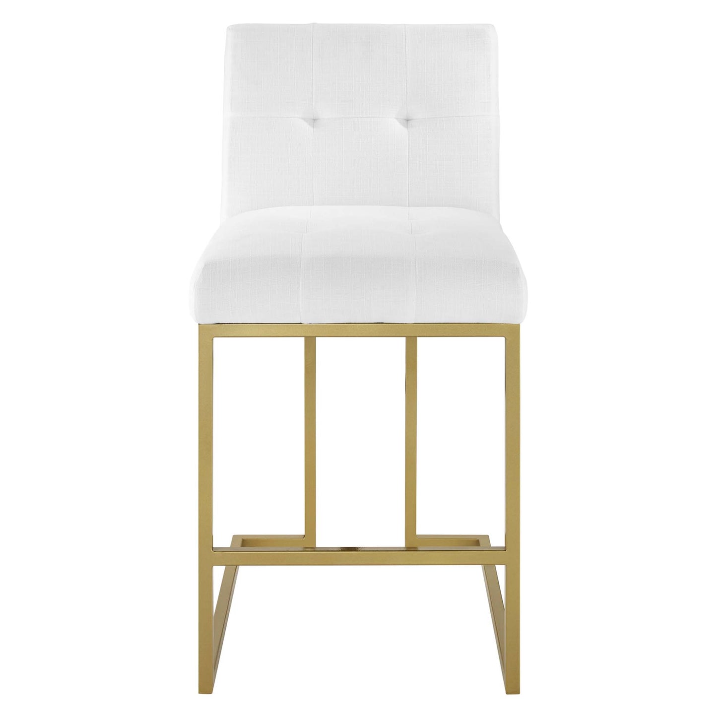 Privy Gold Stainless Steel Upholstered Fabric Counter Stool by Furniture For America