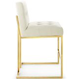 Indigo Gold Stainless Steel Performance Velvet Counter Stool in Gold Ivory