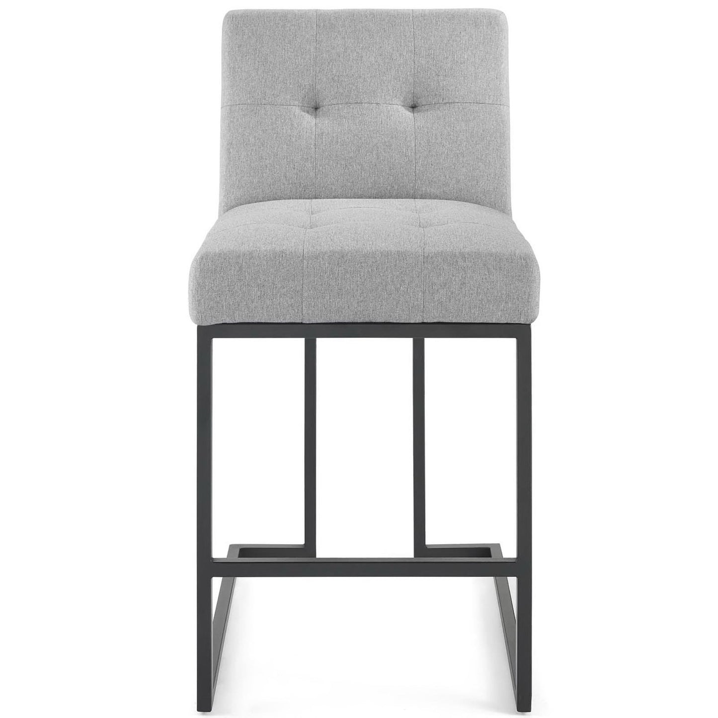Privy Black Stainless Steel Upholstered Fabric Counter Stool by Furniture For America