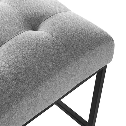 Privy Black Stainless Steel Upholstered Fabric Counter Stool by Furniture For America