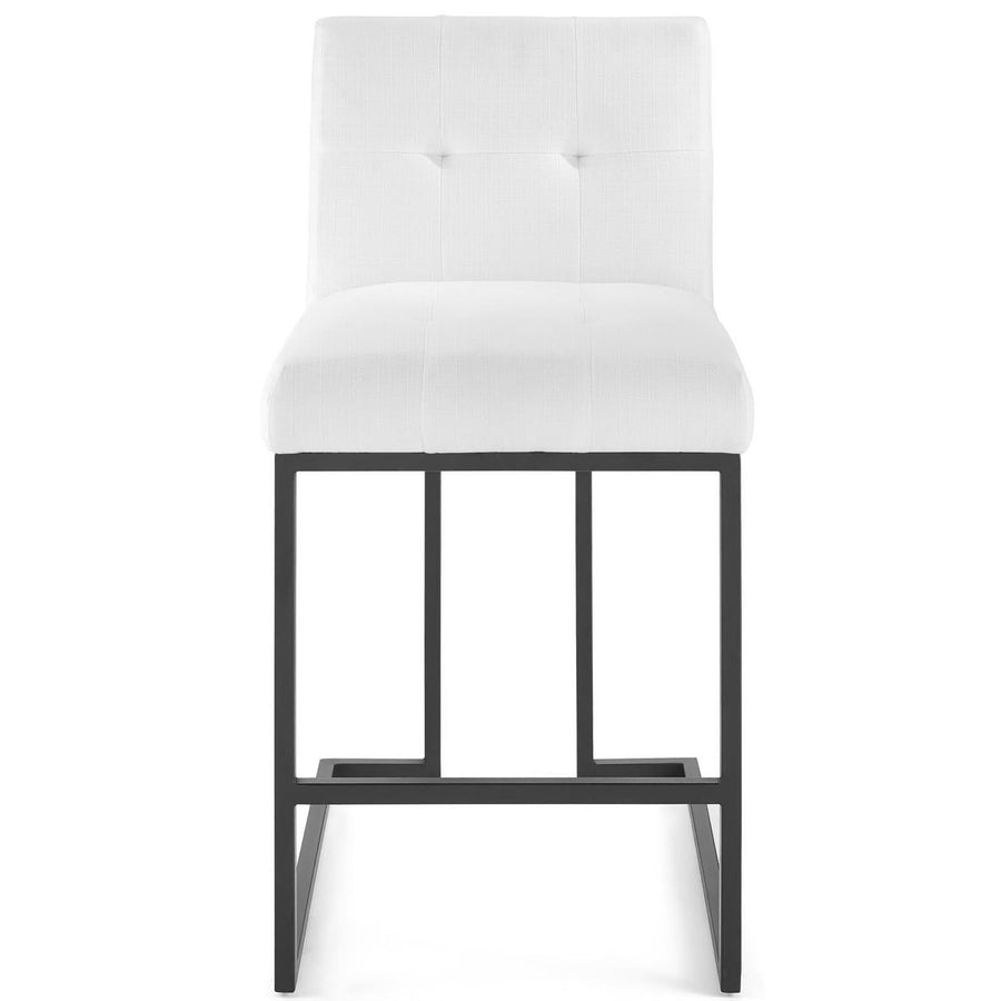 Indigo Black Stainless Steel Upholstered Fabric Counter Stool in Black White