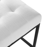 Indigo Black Stainless Steel Upholstered Fabric Counter Stool in Black White