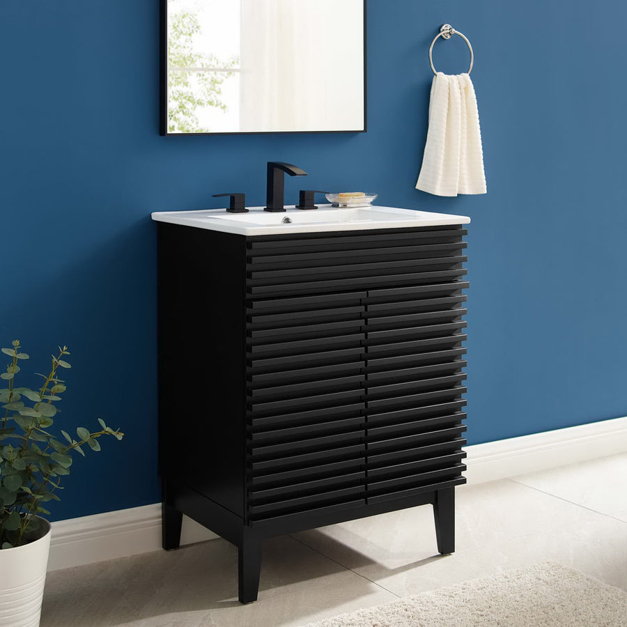 Vera 24" Bathroom Vanity in Black White