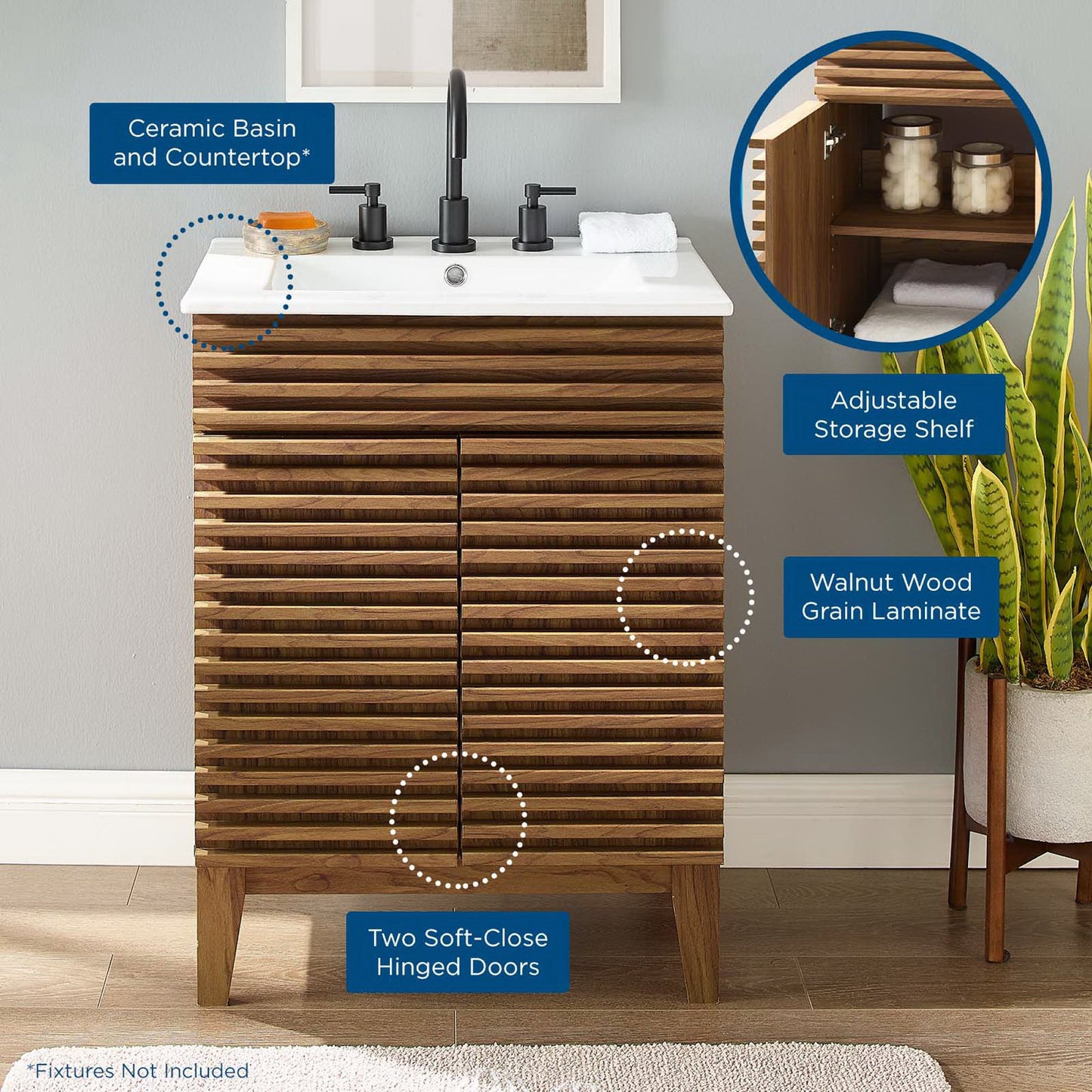 Render 24" Bathroom Vanity by Furniture For America