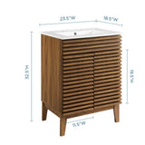 Vera 24" Bathroom Vanity in Walnut White