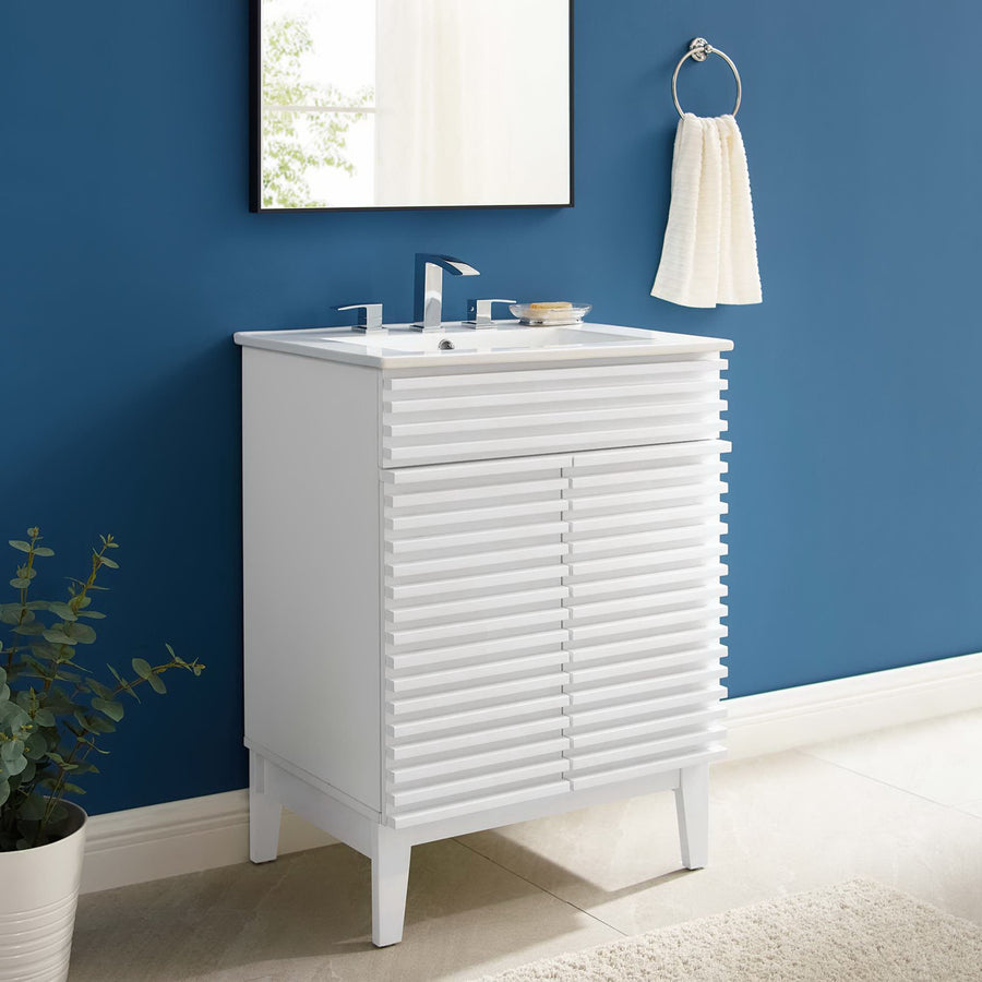 Vera 24" Bathroom Vanity in White White