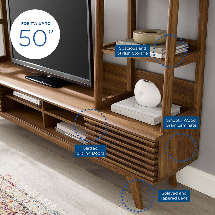 Vera TV Stand Entertainment Center in Walnut