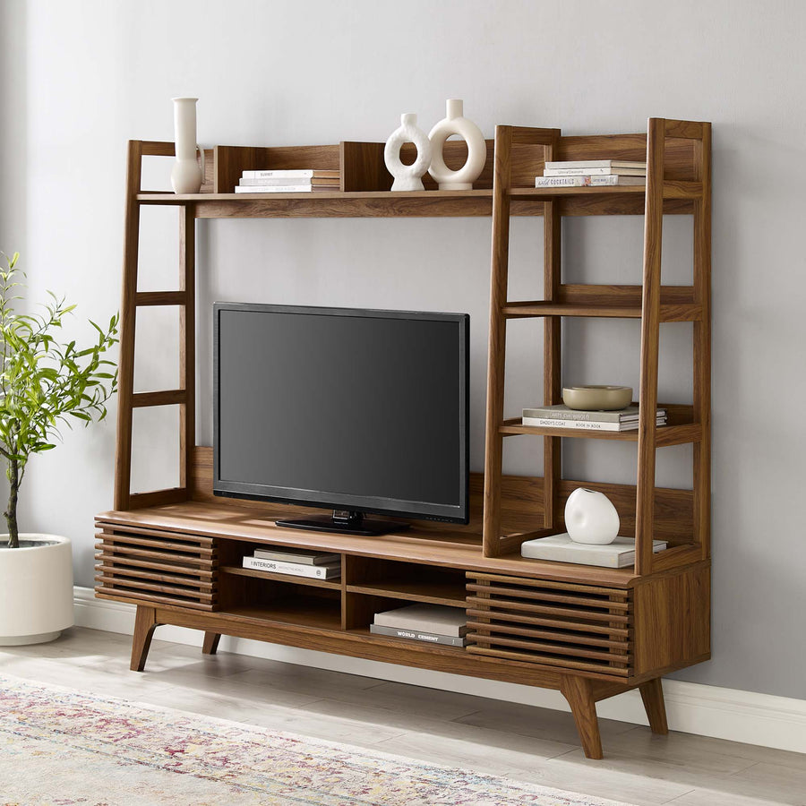Vera TV Stand Entertainment Center in Walnut
