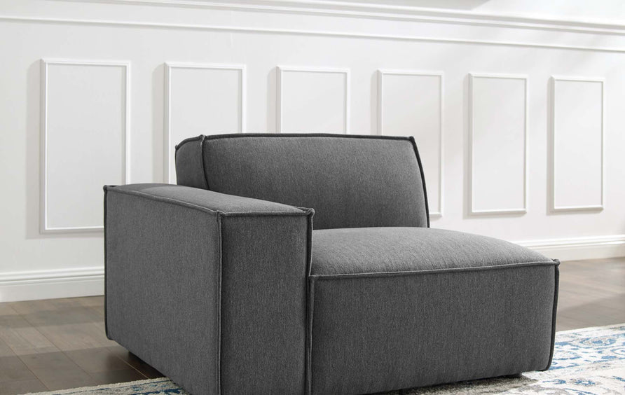Atlas Left-Arm Sectional Sofa Chair in Charcoal