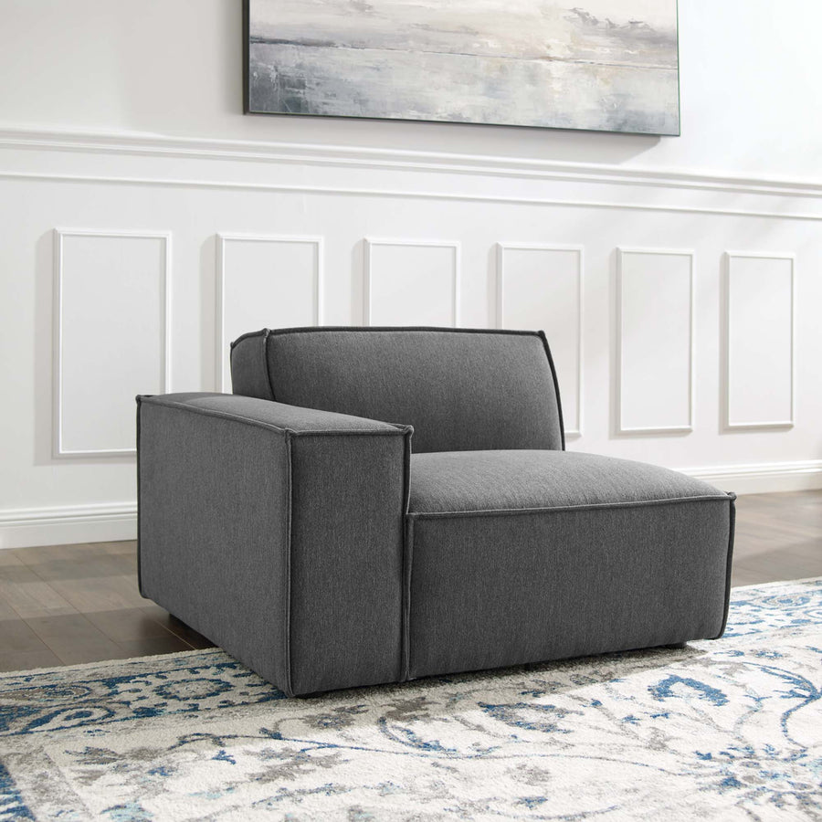 Atlas Left-Arm Sectional Sofa Chair in Charcoal