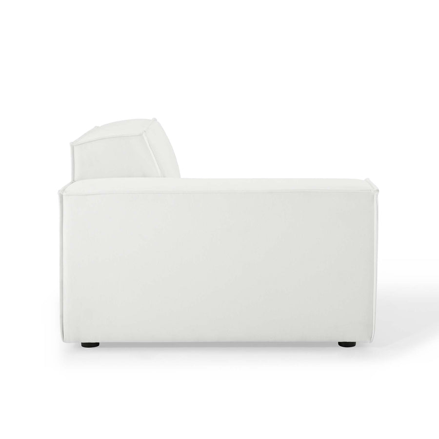 Atlas Left-Arm Sectional Sofa Chair in White