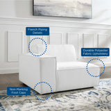 Atlas Left-Arm Sectional Sofa Chair in White