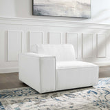 Atlas Left-Arm Sectional Sofa Chair in White