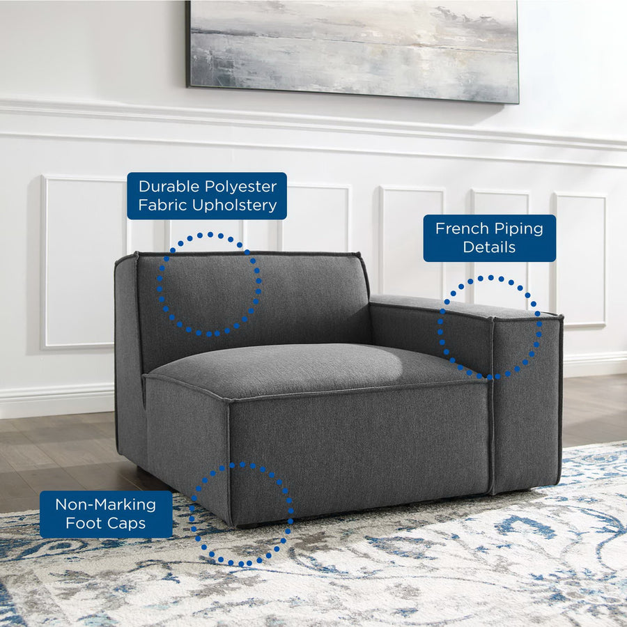 Atlas Right-Arm Sectional Sofa Chair in Charcoal