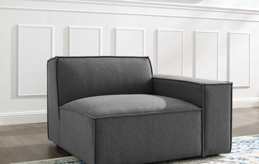 Atlas Right-Arm Sectional Sofa Chair in Charcoal