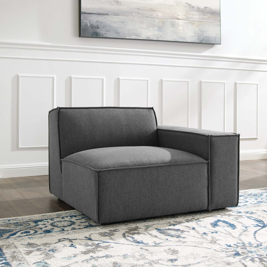 Atlas Right-Arm Sectional Sofa Chair in Charcoal