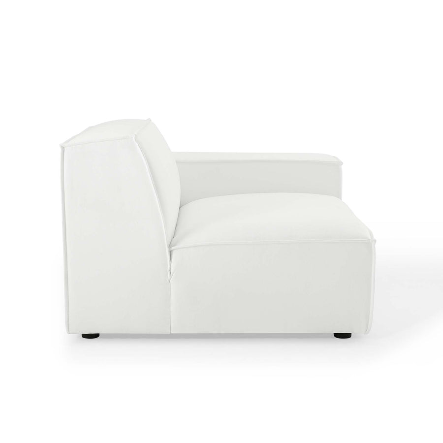 Atlas Right-Arm Sectional Sofa Chair in White