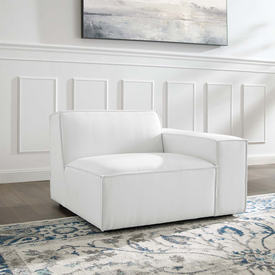 Atlas Right-Arm Sectional Sofa Chair in White