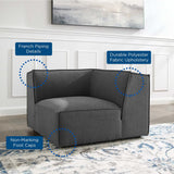 Atlas Sectional Sofa Corner Chair in Charcoal