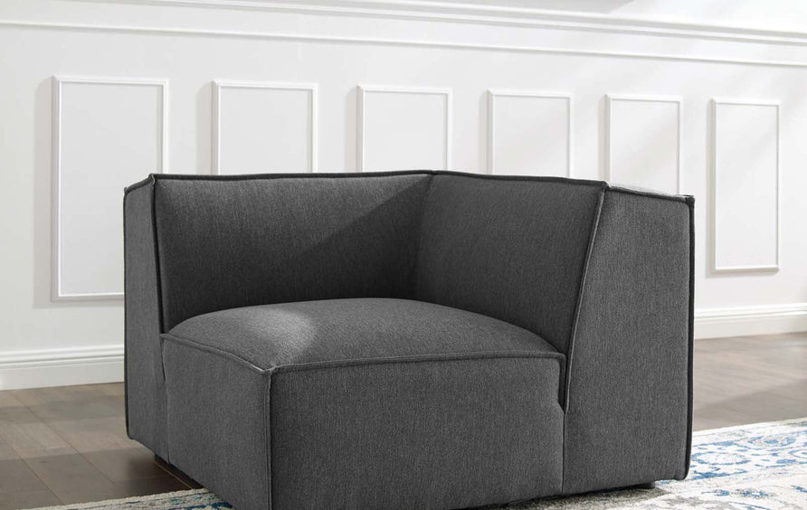 Atlas Sectional Sofa Corner Chair in Charcoal
