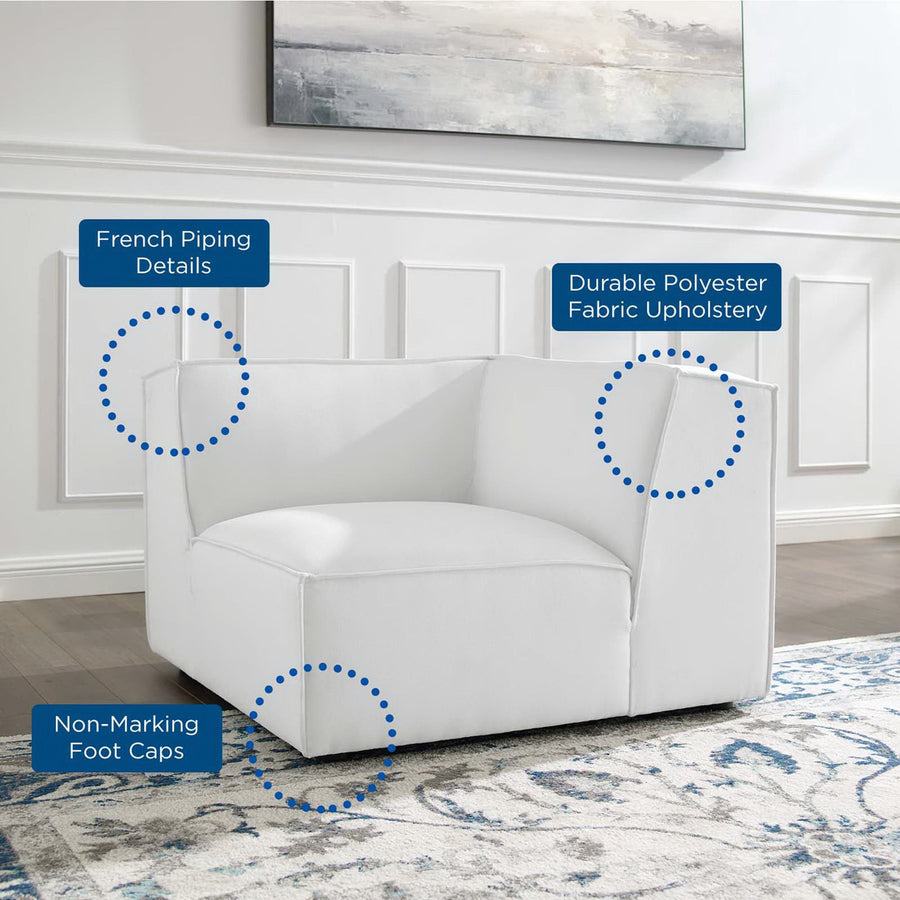 Atlas Sectional Sofa Corner Chair in White