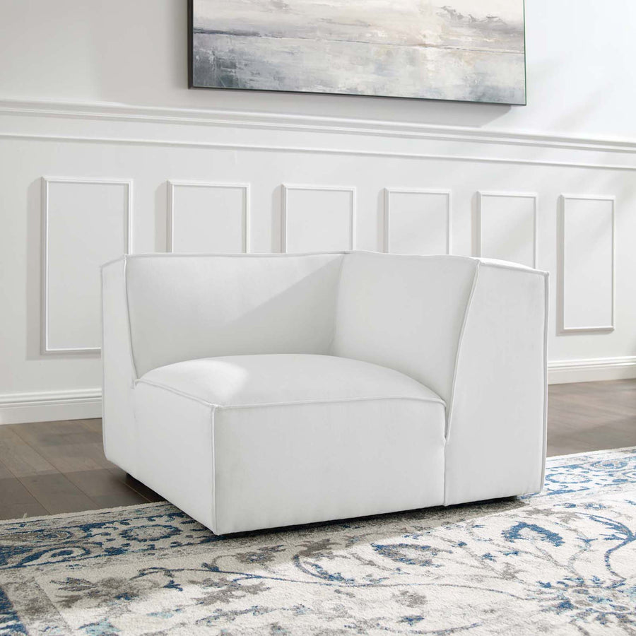 Atlas Sectional Sofa Corner Chair in White