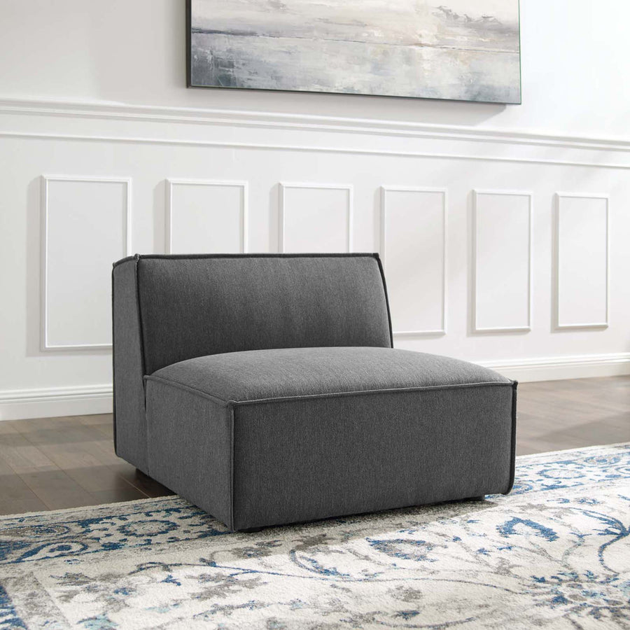 Atlas Sectional Sofa Armless Chair in Charcoal