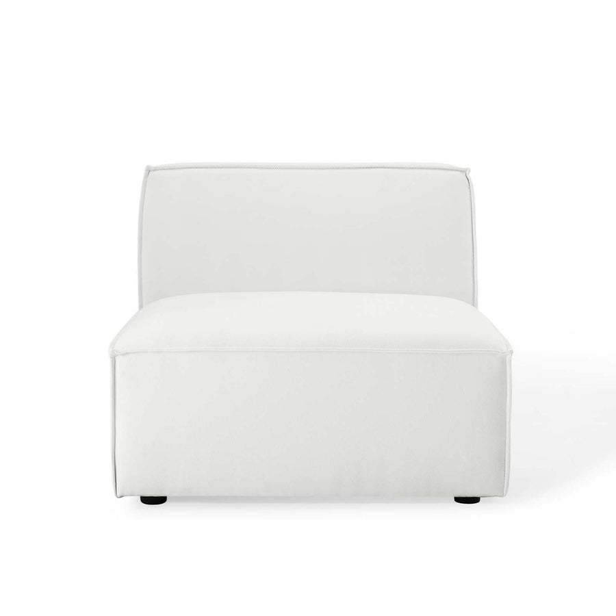 Atlas Sectional Sofa Armless Chair in White