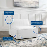 Atlas Sectional Sofa Armless Chair in White